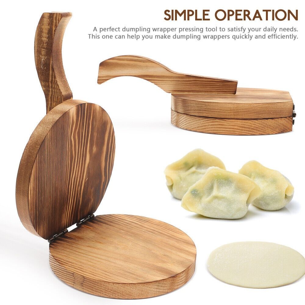 Dumpling Press Set - Wooden Dough Presser Chapati Presser Dough
