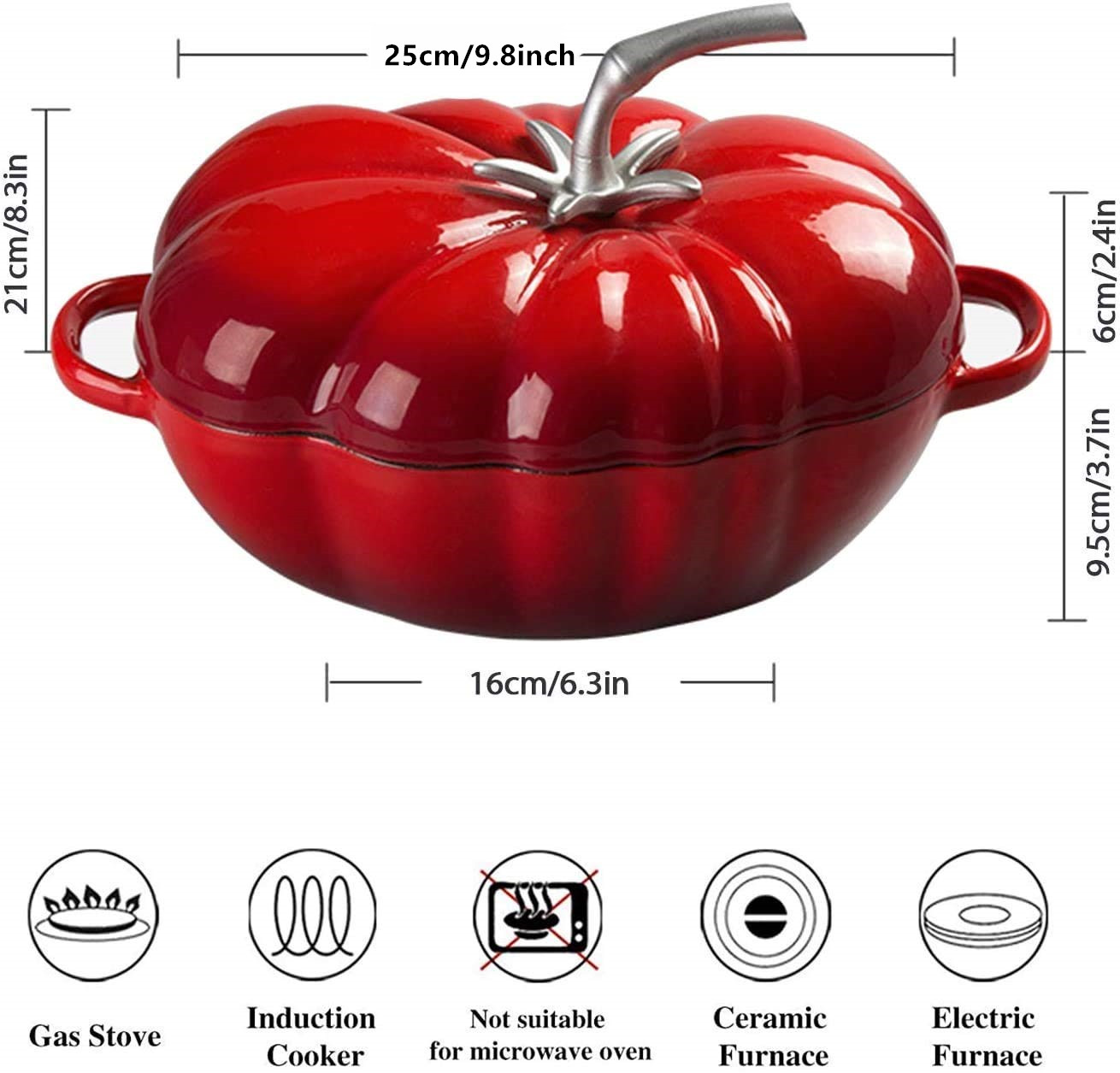 25cm Tomato Enameled Cast Iron - огляд і ціна Cast Iron Corn