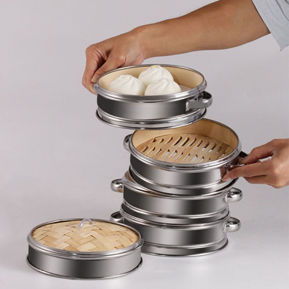 Round Dim Sum Cooking Tool Sta - огляд і ціна Bao Steamer Bamboo