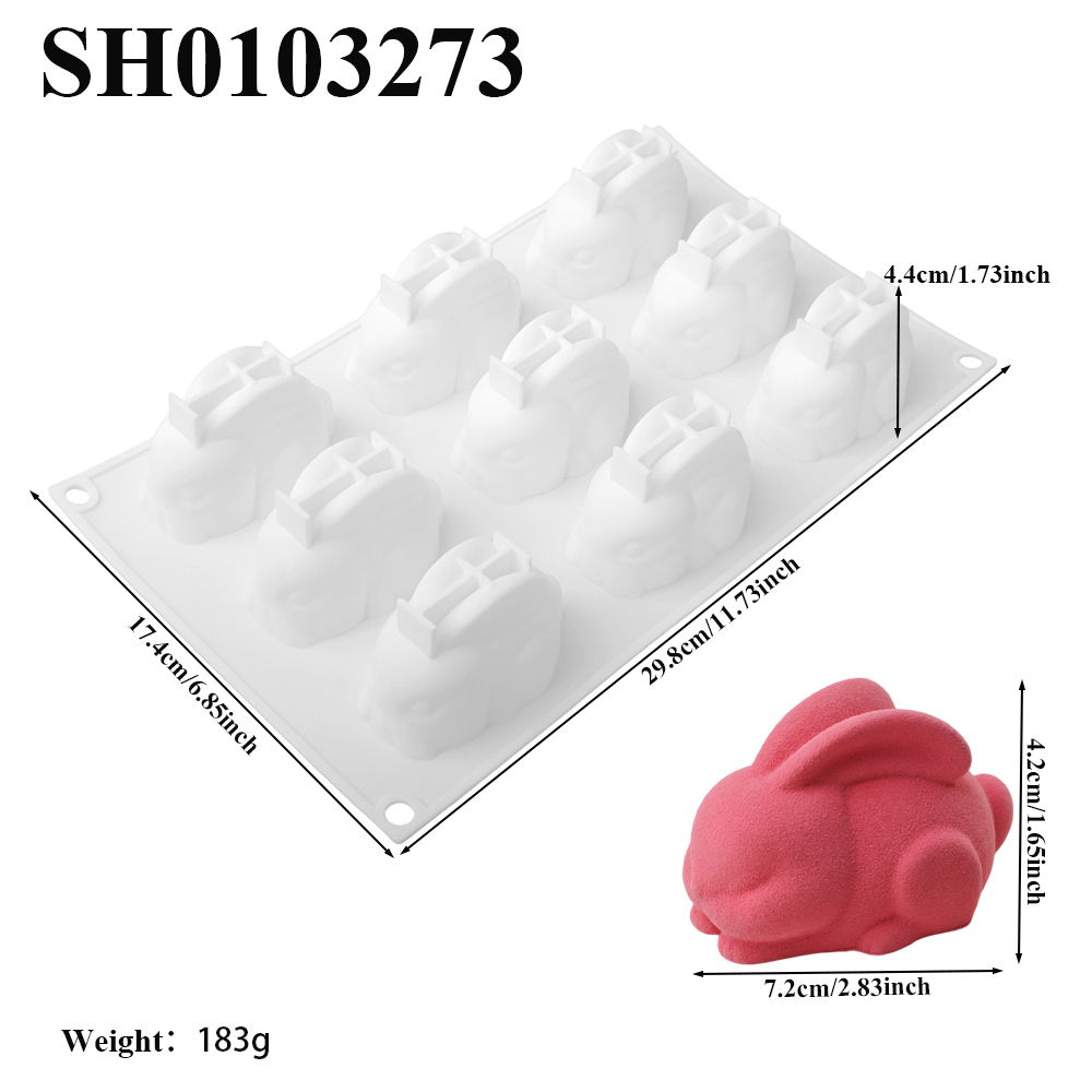 9-Cell Squatting Long Eared Ra - огляд і ціна Bunny Cake Mold